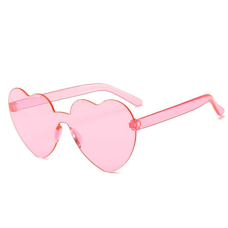 Colorful Rimless Heart-Shaped Sunglasses - Sunglasses Haven