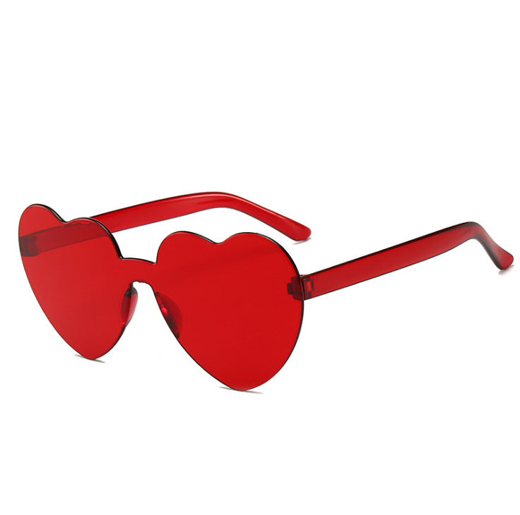 Colorful Rimless Heart-Shaped Sunglasses - Sunglasses Haven