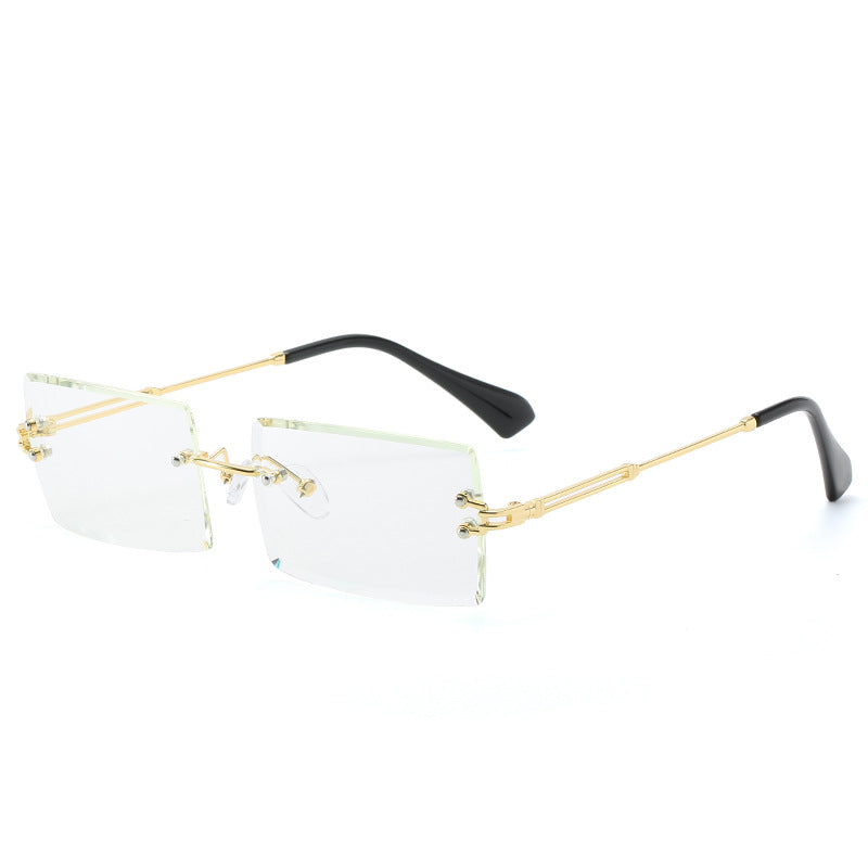 Rimless Rectangle Retro Sunglasses - Sunglasses Haven