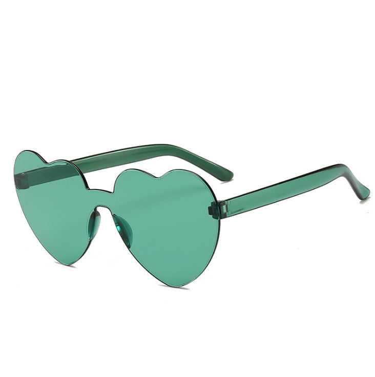 Colorful Rimless Heart-Shaped Sunglasses - Sunglasses Haven