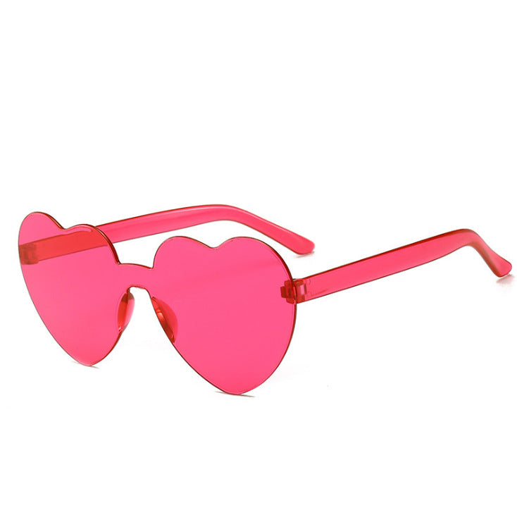 Colorful Rimless Heart-Shaped Sunglasses - Sunglasses Haven