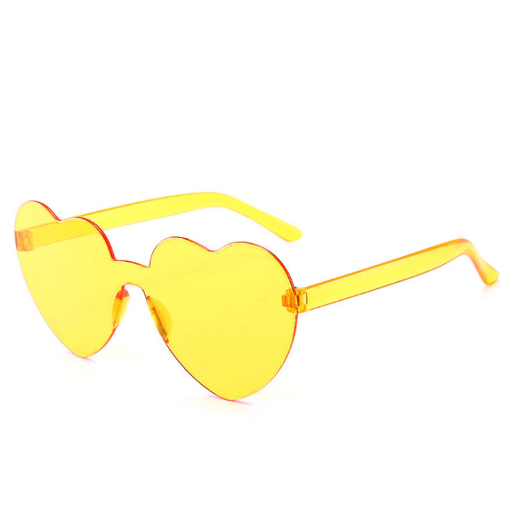 Colorful Rimless Heart-Shaped Sunglasses - Sunglasses Haven