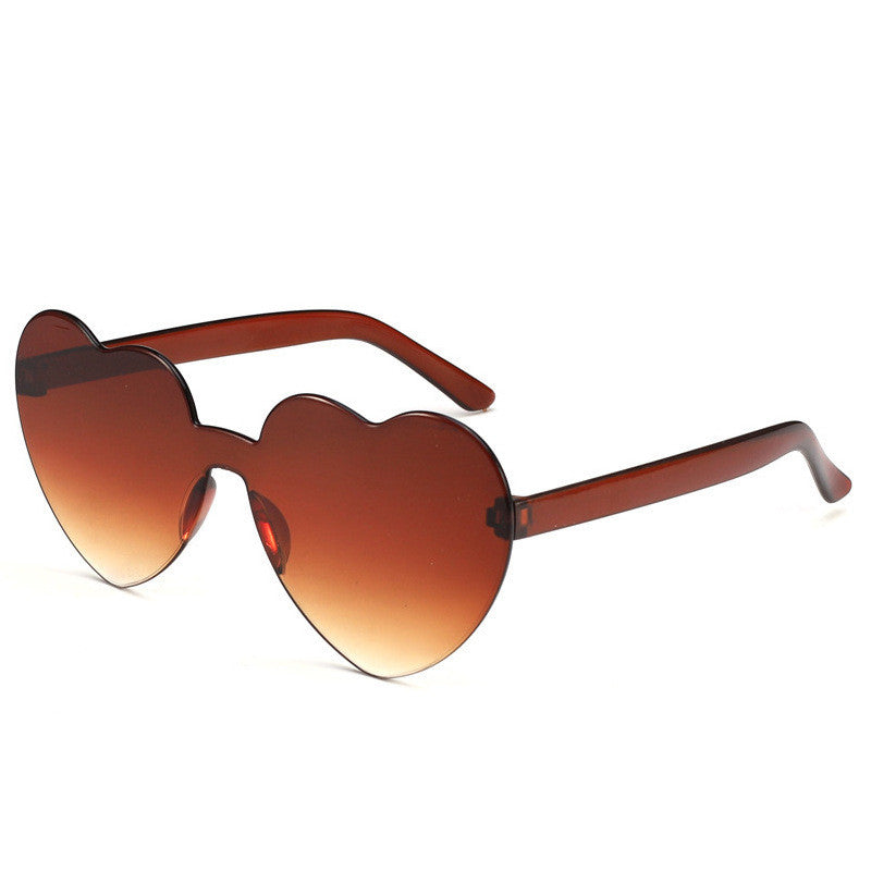 Colorful Rimless Heart-Shaped Sunglasses - Sunglasses Haven