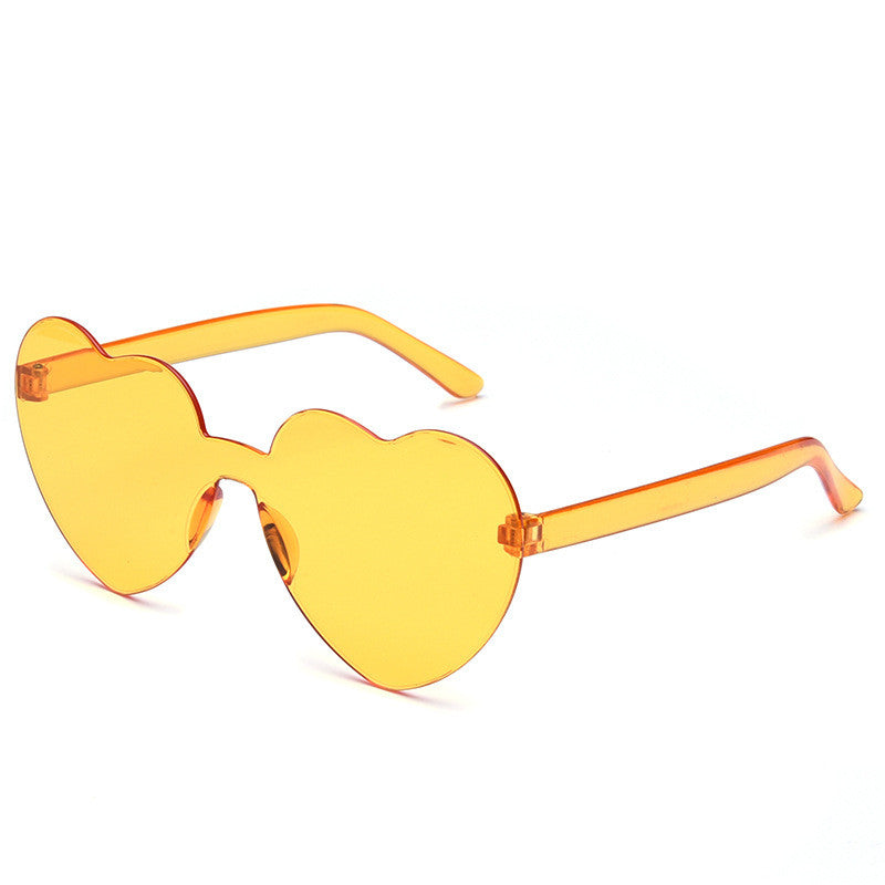 Colorful Rimless Heart-Shaped Sunglasses - Sunglasses Haven