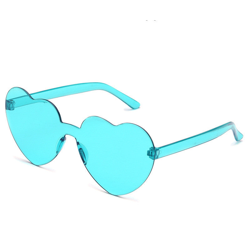 Colorful Rimless Heart-Shaped Sunglasses - Sunglasses Haven