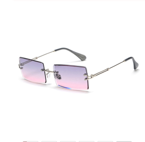 Rimless Rectangle Retro Sunglasses - Sunglasses Haven