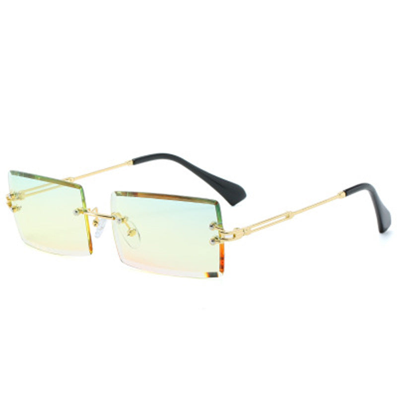 Rimless Rectangle Retro Sunglasses - Sunglasses Haven