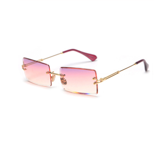 Rimless Rectangle Retro Sunglasses - Sunglasses Haven