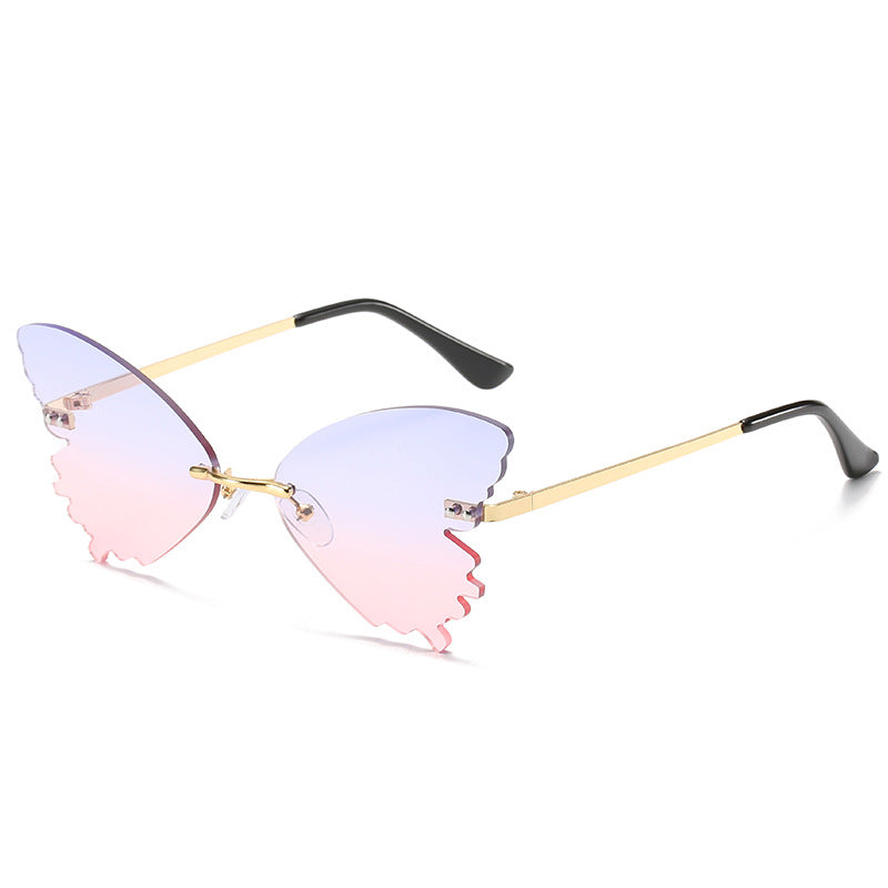 Butterfly Rimless Sunglasses - Sunglasses Haven