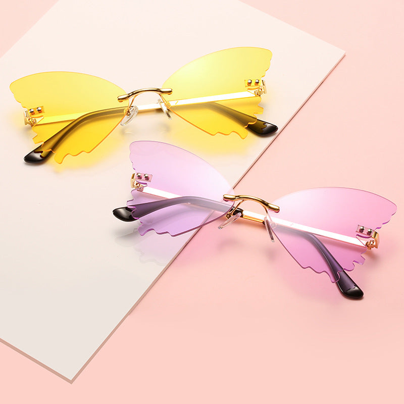 Butterfly Rimless Sunglasses - Sunglasses Haven