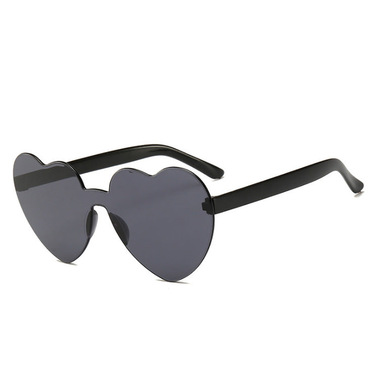 Colorful Rimless Heart-Shaped Sunglasses - Sunglasses Haven