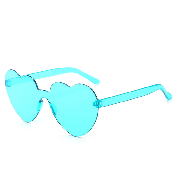 Colorful Rimless Heart-Shaped Sunglasses - Sunglasses Haven