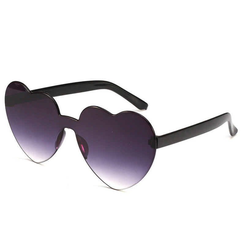 Colorful Rimless Heart-Shaped Sunglasses - Sunglasses Haven