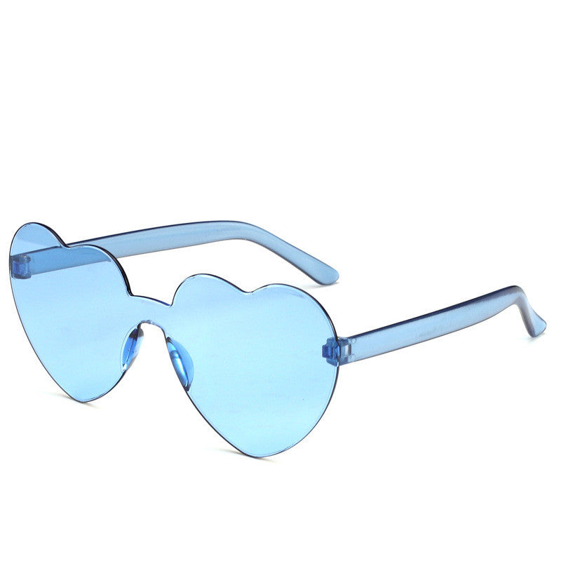 Colorful Rimless Heart-Shaped Sunglasses - Sunglasses Haven