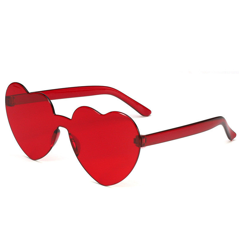 Colorful Rimless Heart-Shaped Sunglasses - Sunglasses Haven