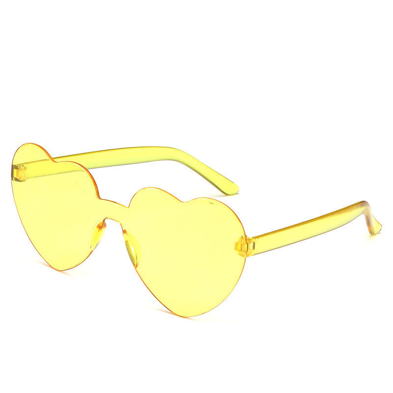 Colorful Rimless Heart-Shaped Sunglasses - Sunglasses Haven