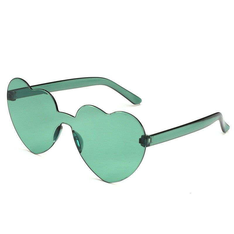 Colorful Rimless Heart-Shaped Sunglasses - Sunglasses Haven