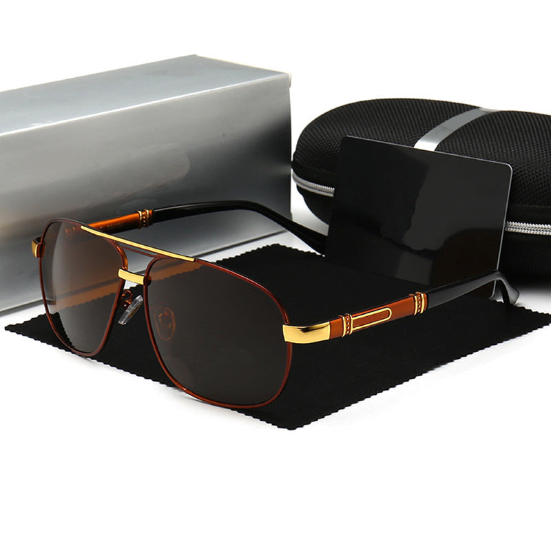 Polarized Square Frame Aviator Sunglasses - Sunglasses Haven