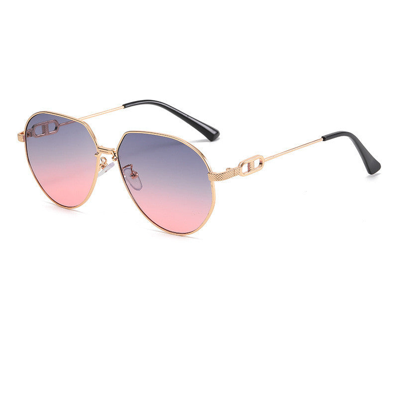 Polygonal Aviator Sunglasses - Sunglasses Haven