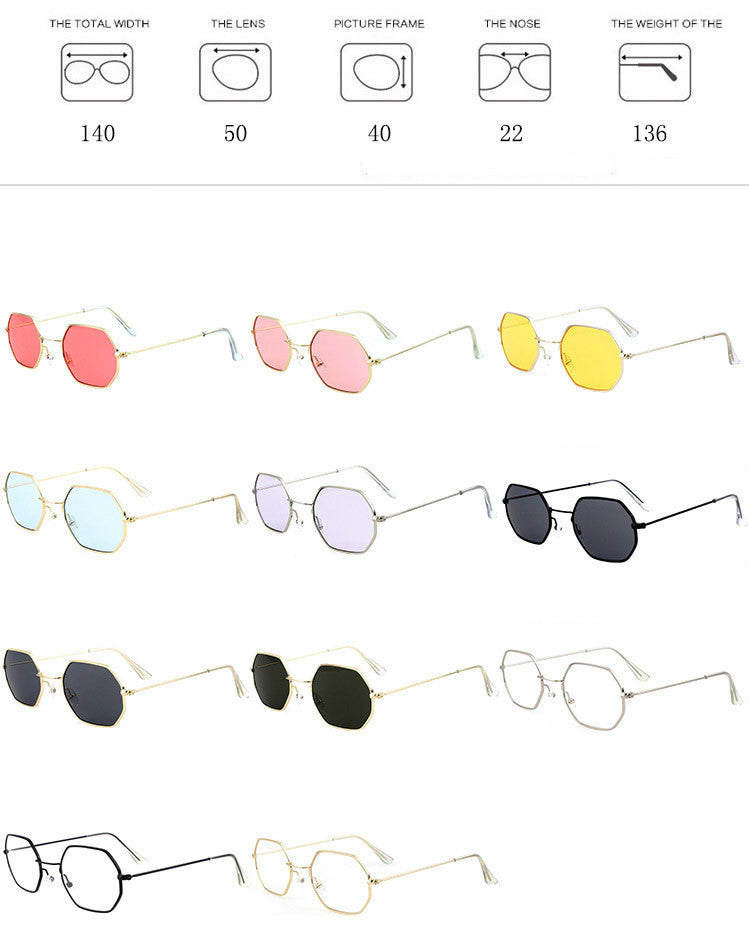 Polygonal Framed Sunglasses - Sunglasses Haven