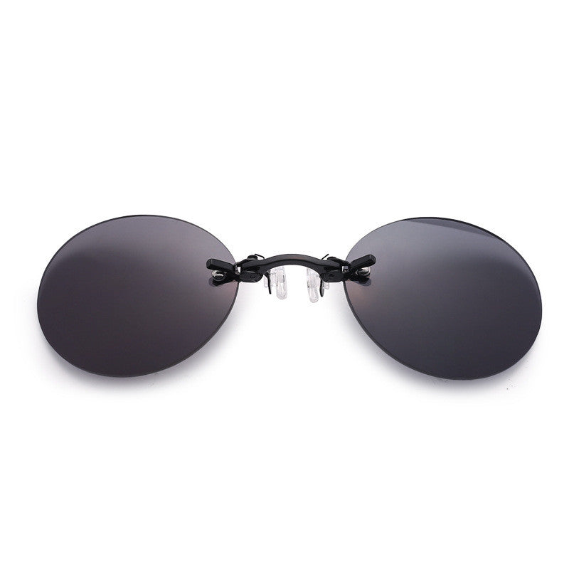 Retro Round Frameless Clip-nose Sunglasses - Sunglasses Haven