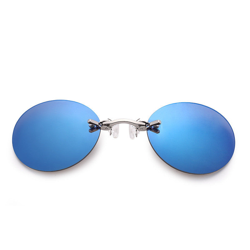 Retro Round Frameless Clip-nose Sunglasses - Sunglasses Haven