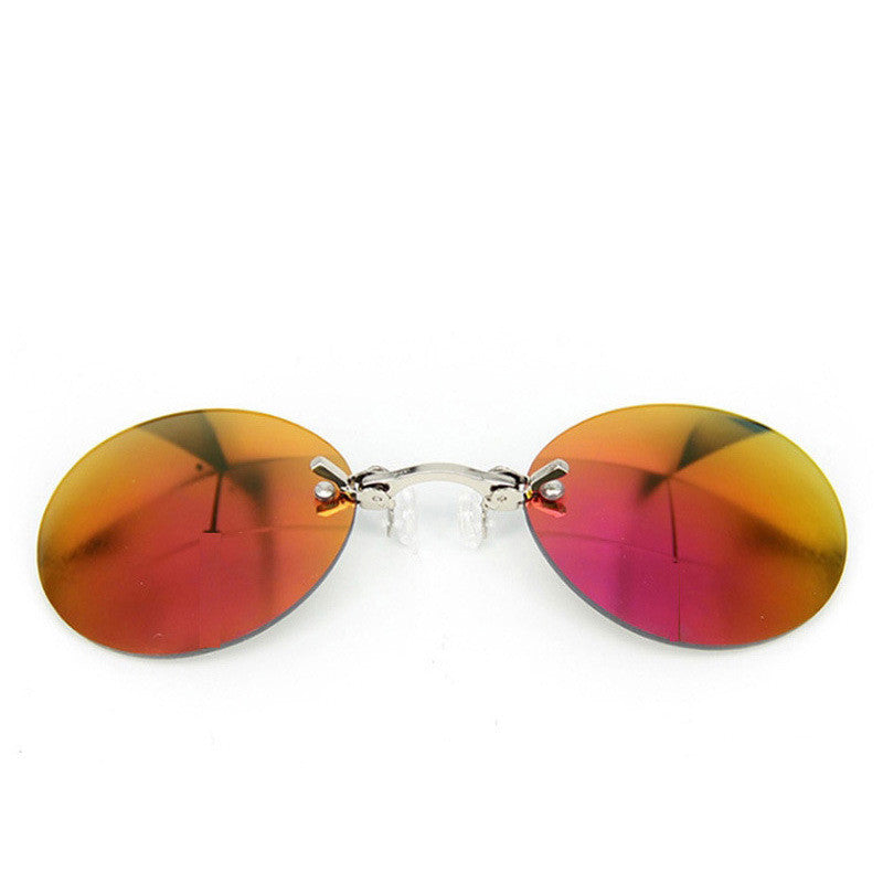 Retro Round Frameless Clip-nose Sunglasses - Sunglasses Haven