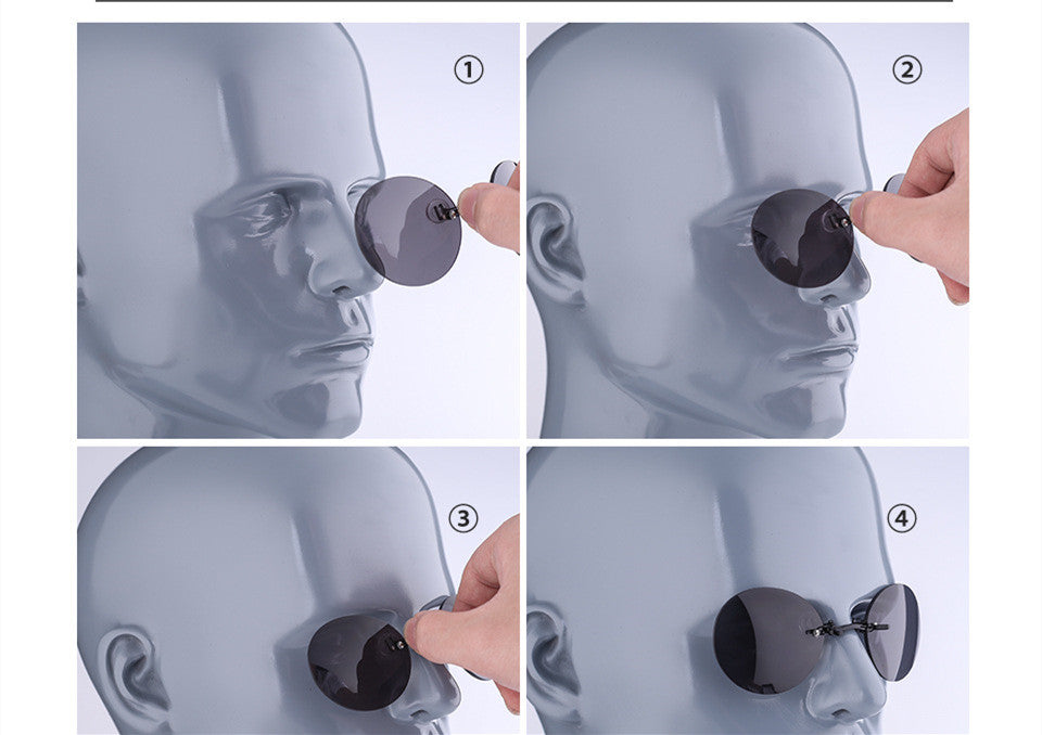 Retro Round Frameless Clip-nose Sunglasses - Sunglasses Haven