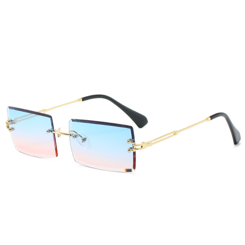 Rimless Rectangle Retro Sunglasses - Sunglasses Haven