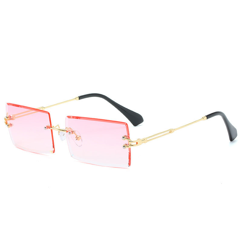 Rimless Rectangle Retro Sunglasses - Sunglasses Haven