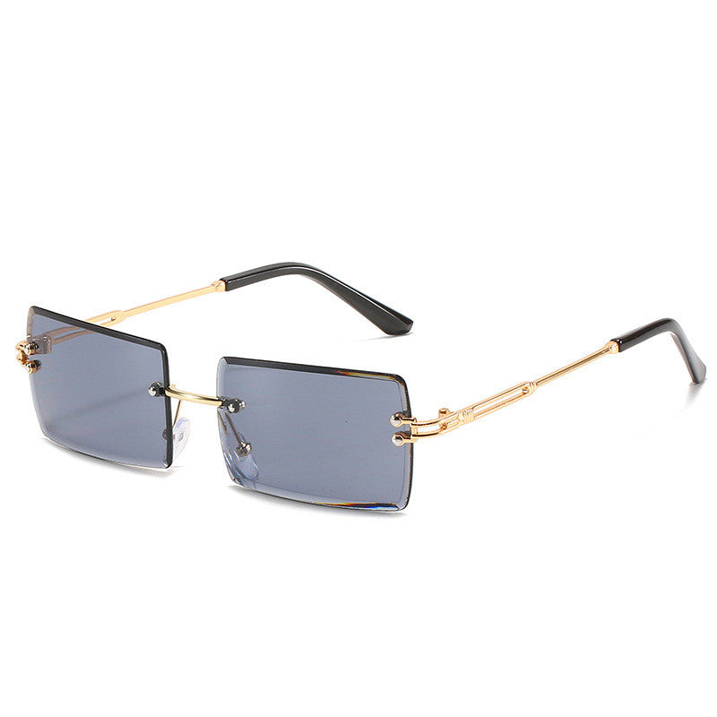 Rimless Rectangle Retro Sunglasses - Sunglasses Haven