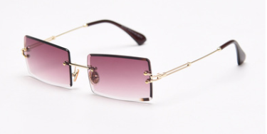 Rimless Rectangle Retro Sunglasses - Sunglasses Haven