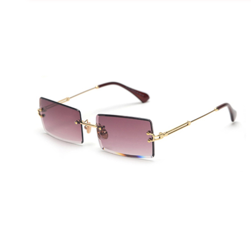 Rimless Rectangle Retro Sunglasses - Sunglasses Haven