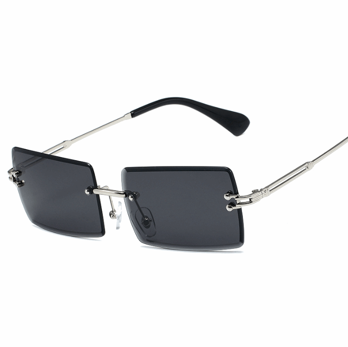 Rimless Rectangle Retro Sunglasses - Sunglasses Haven