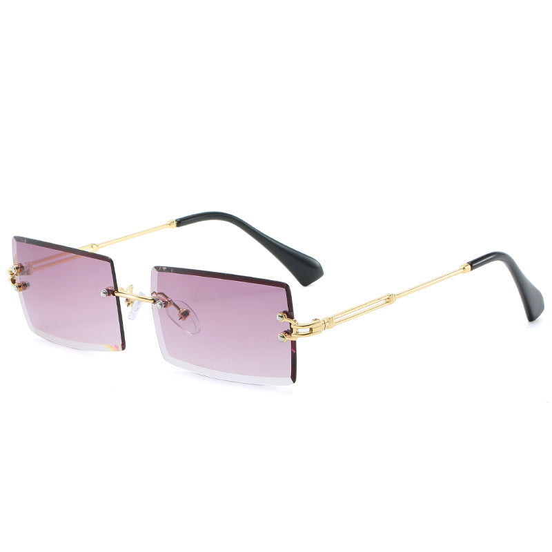 Rimless Rectangle Retro Sunglasses - Sunglasses Haven