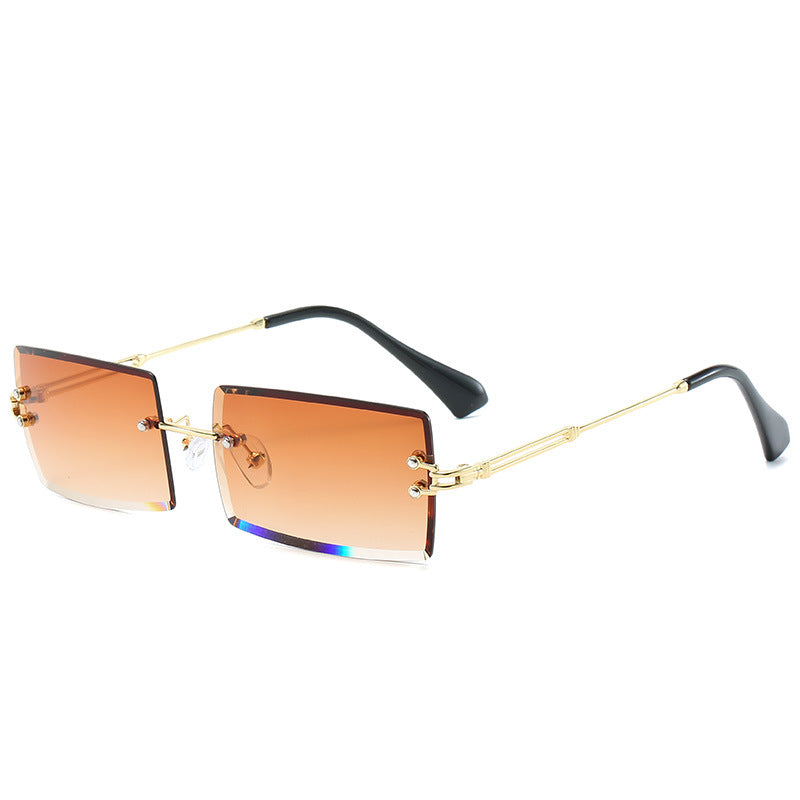 Rimless Rectangle Retro Sunglasses - Sunglasses Haven