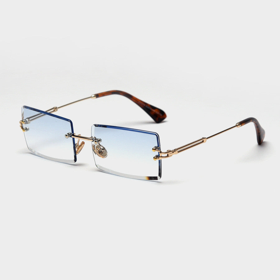 Rimless Rectangle Retro Sunglasses - Sunglasses Haven