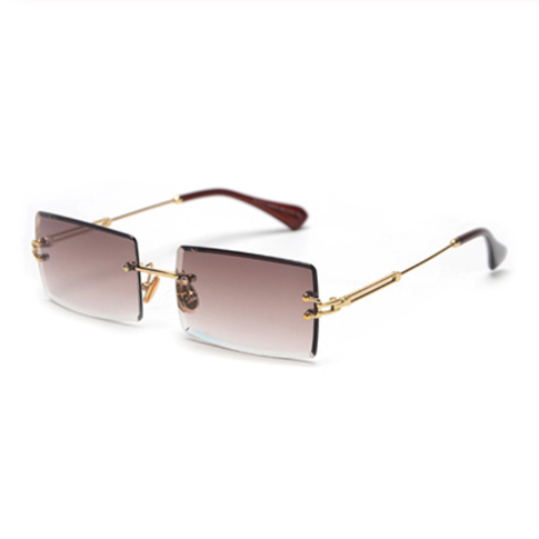 Rimless Rectangle Retro Sunglasses - Sunglasses Haven