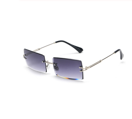 Rimless Rectangle Retro Sunglasses - Sunglasses Haven