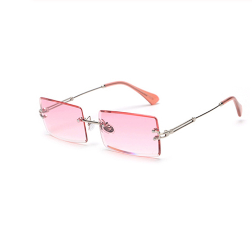 Rimless Rectangle Retro Sunglasses - Sunglasses Haven